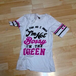 Fun white and pink graphic tee